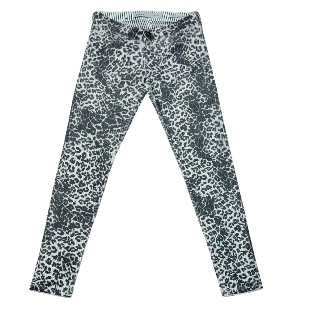 Guess Gray Animal Print “Skinny Ultra Low” Denim Jeans (size 25) - Picture 4 of 10